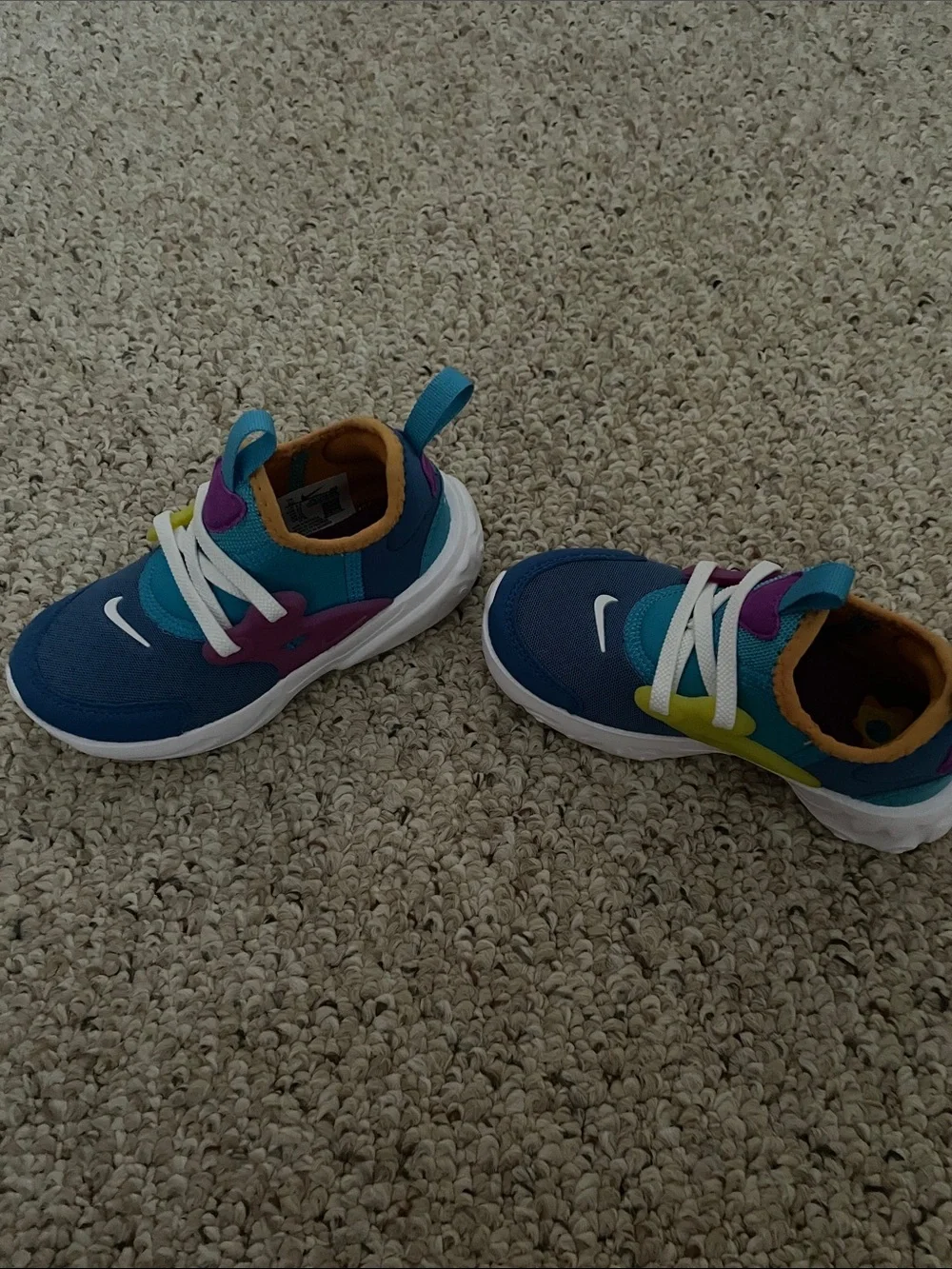 Nike Kids Blue Teal Purple Yellow Sneakers